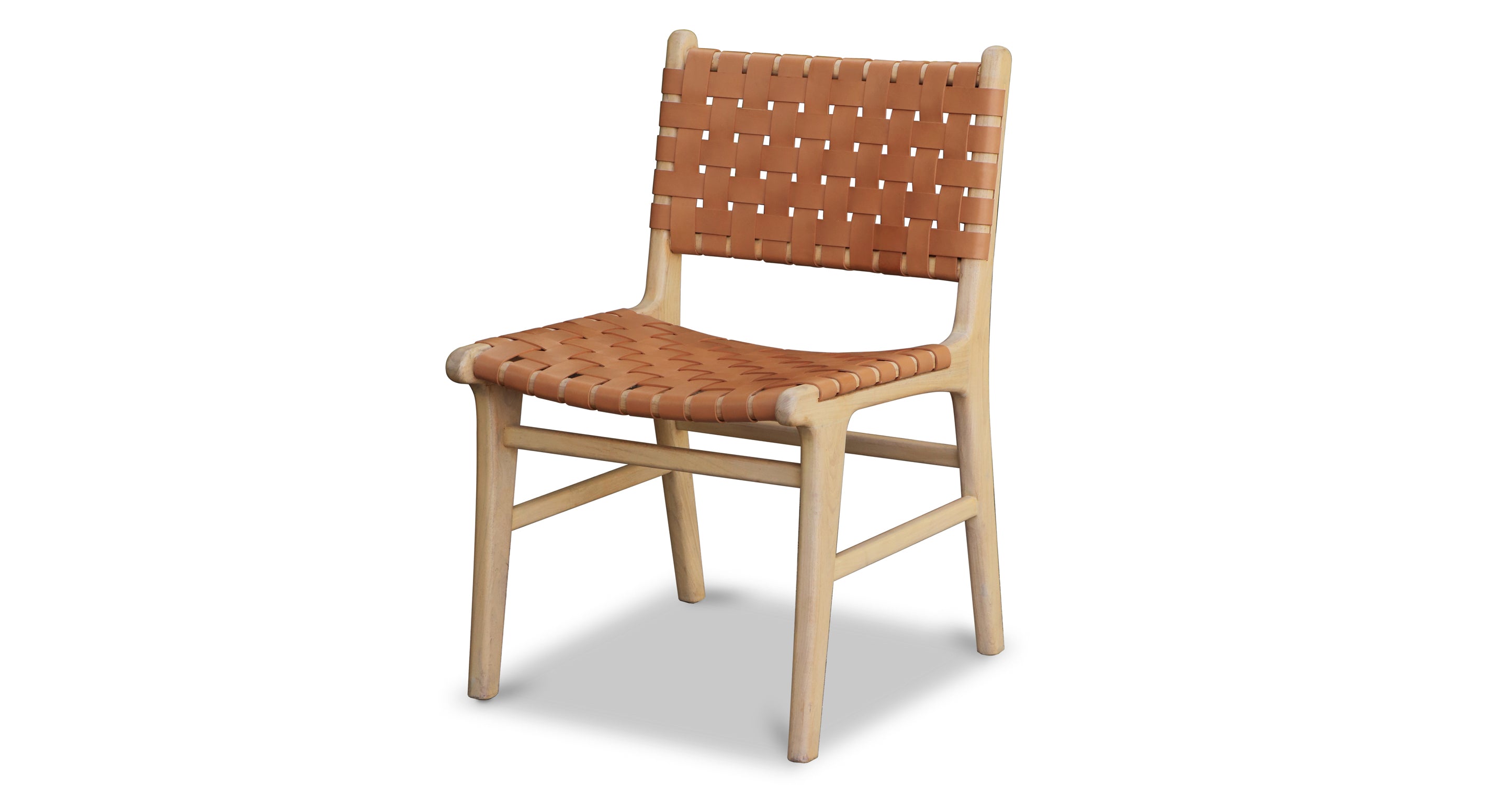 TEAK & LEATHER DINIG CHAIR② Banda Teak & Leather Dining Chair – Poly & Bark