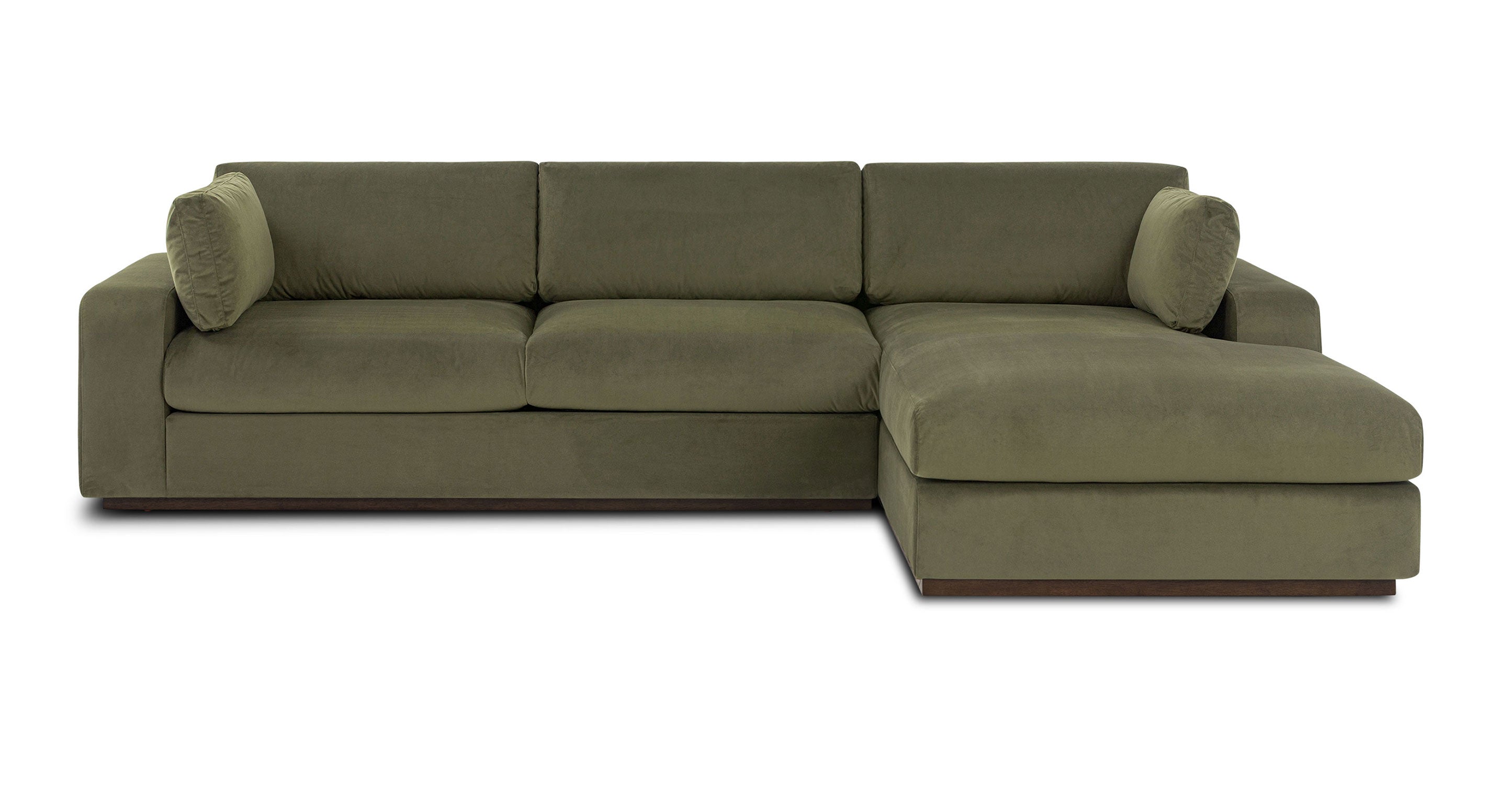 Malaga Velvet Right-Facing Sectional Sofa – Poly Bark