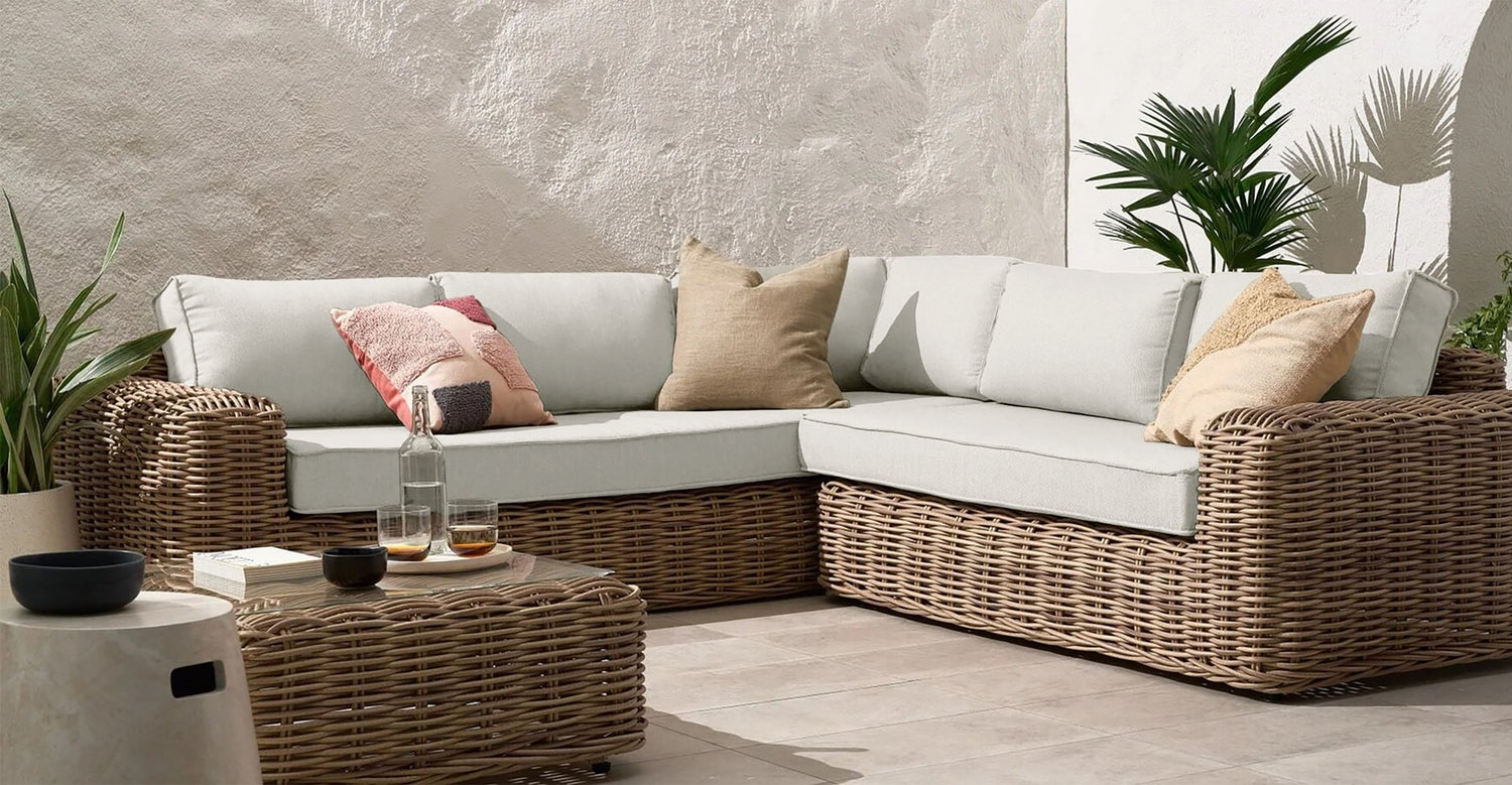 Puglia Corner Sectional Set with Coffee Table Sand