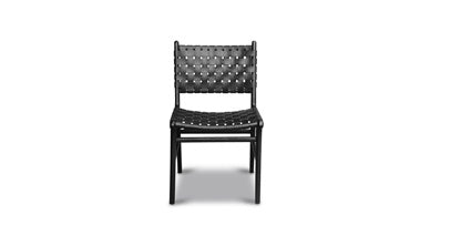 Banda Teak & Leather Dining Chair Collection, Havana Black