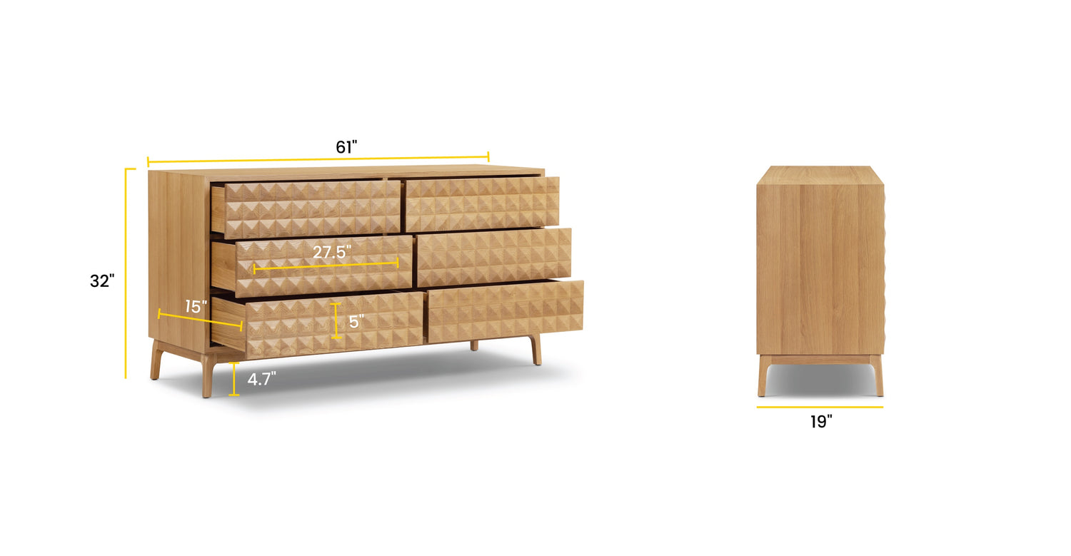 Oak, dimensions