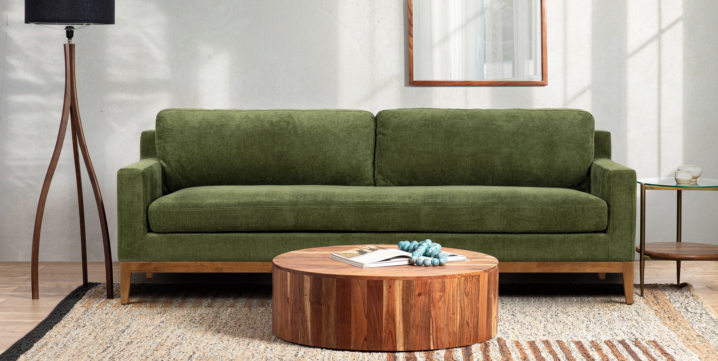 Zyon Velvet Sofa Poly & Bark
