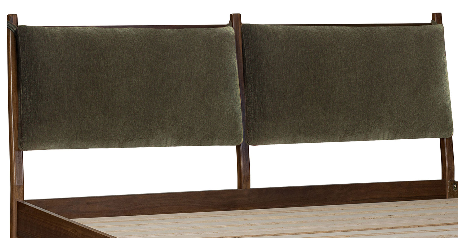 Truro Fabric Bed Headboard Cushion Set Lume Green/King