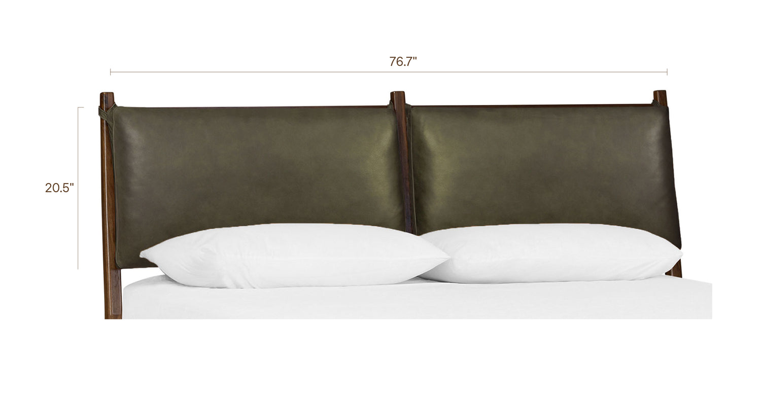 Truro Bed Headboard Cushion Set Olivine Green/King, dimensions