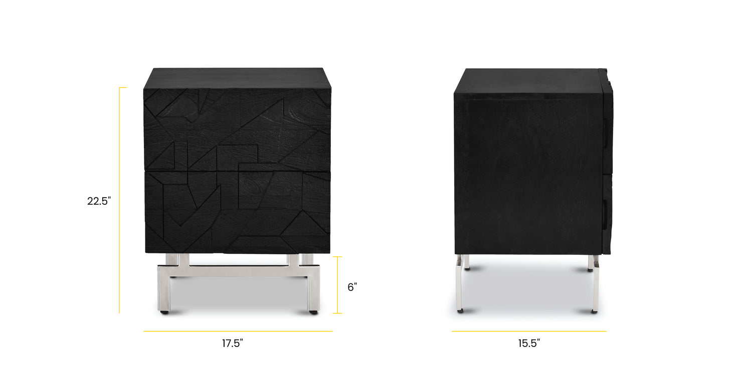 Black, dimensions