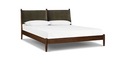 Truro Bed Frame with Fabric Headboard Cushions Collection, Lume Green/King