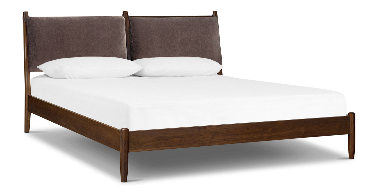 Truro Bed Frame with Fabric Headboard Cushions Willow Brown/King