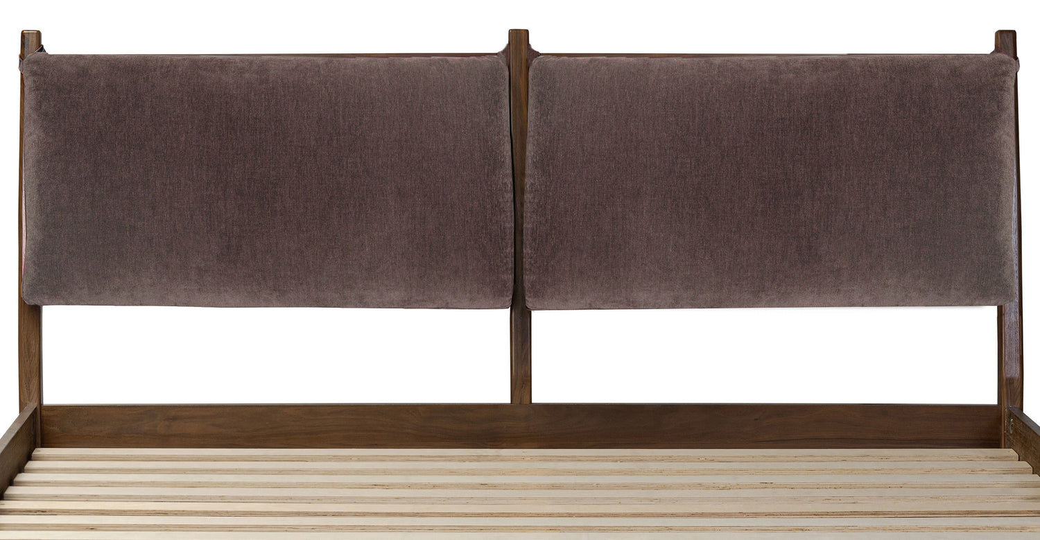 Truro Bed Frame with Fabric Headboard Cushions Willow Brown/King