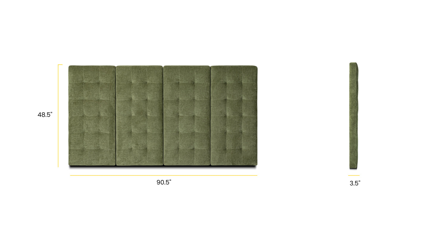 Distressed Green Velvet/King, dimensions