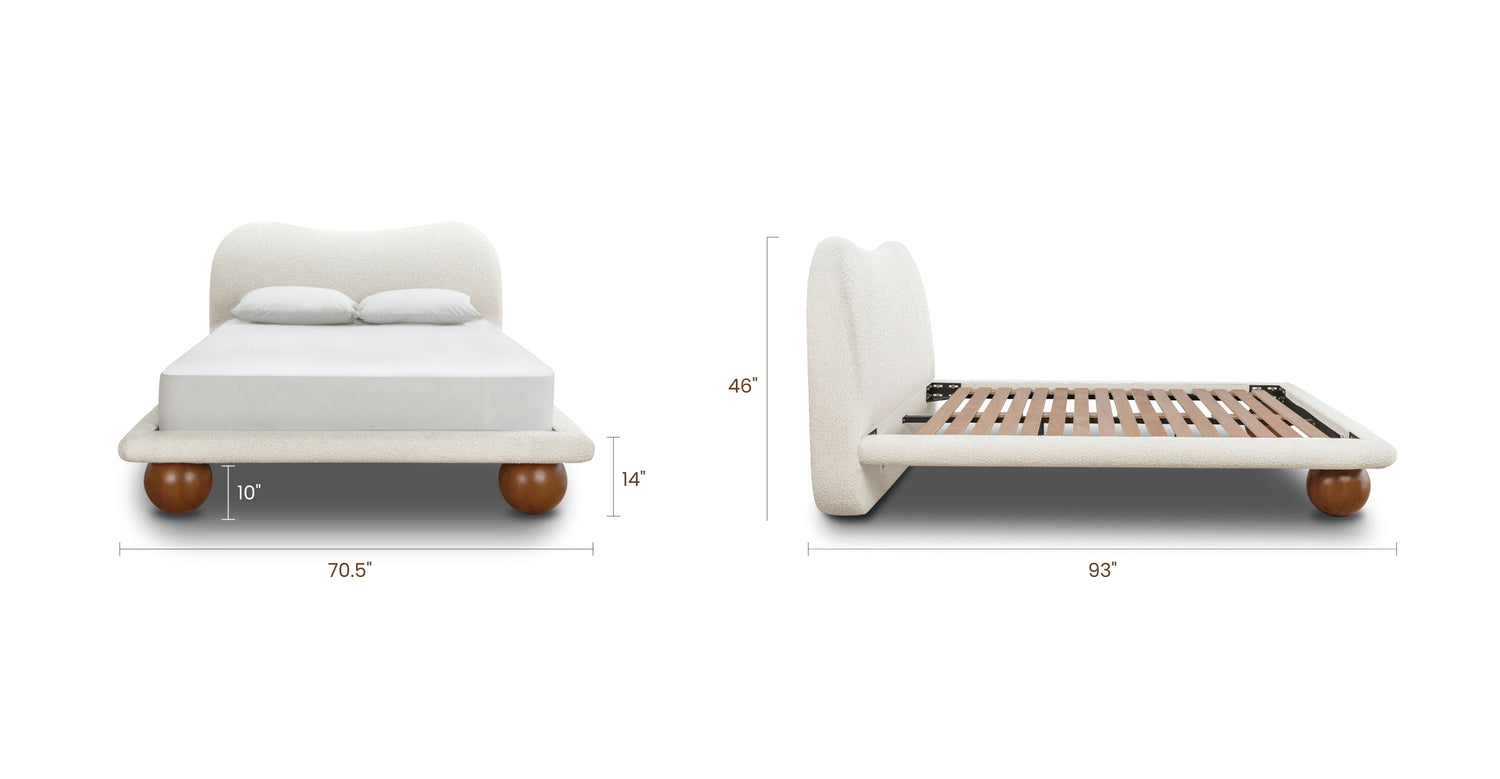 Froth White Boucle/Queen, dimensions