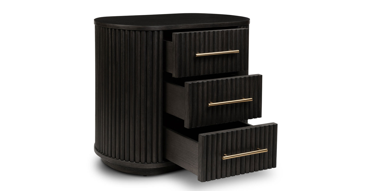 Noir Nightstand Ebony Brown