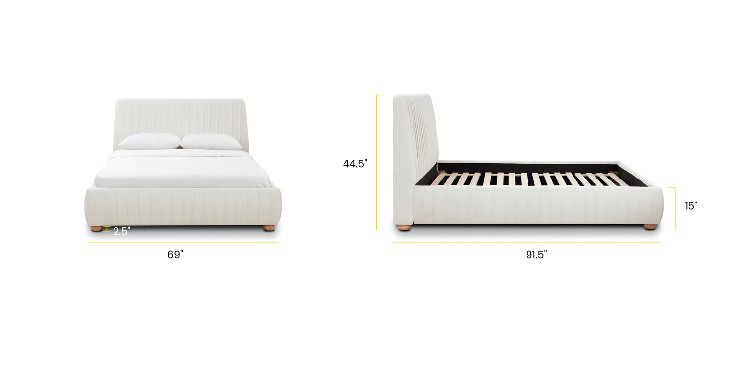 Mello White/Queen, dimensions