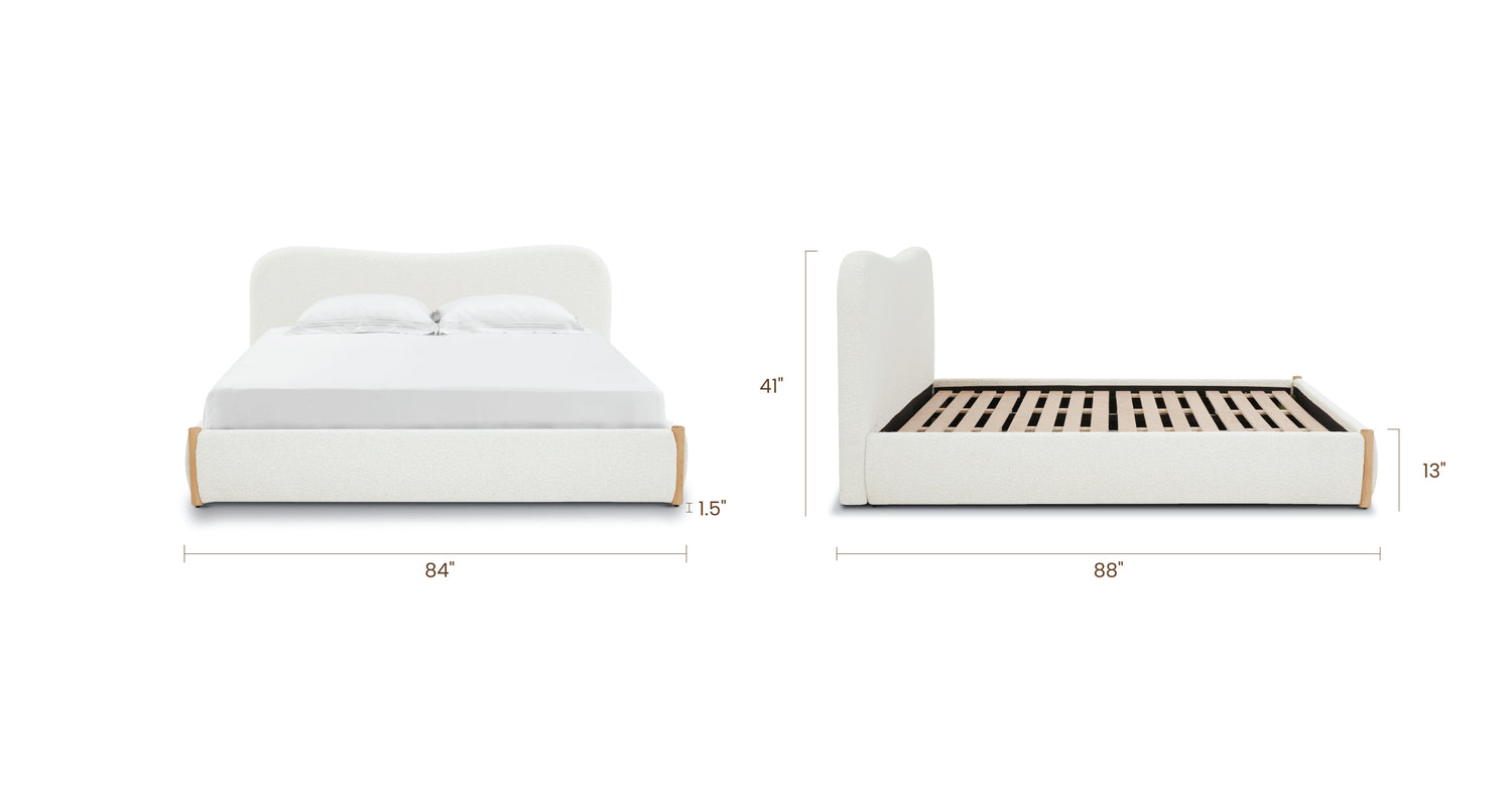 Froth White Boucle/King, dimensions