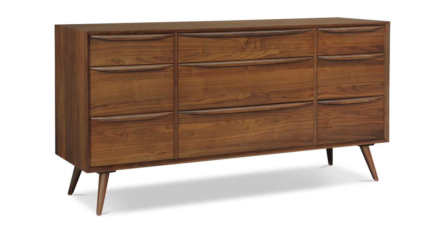Cura 9 Drawer Dresser Walnut