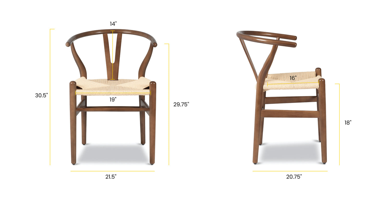 Weave Chair Walnut/Single, dimensions