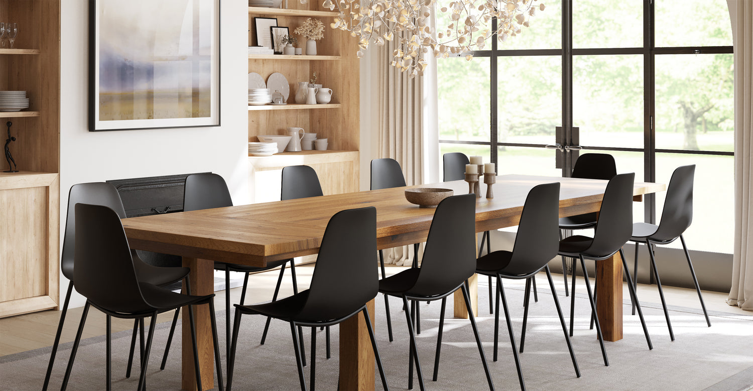 Oak Festa Solid American Oak Extension Dining Table Poly Bark