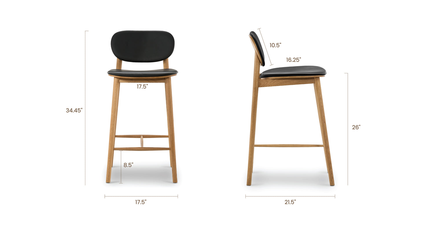 Black/Oak, dimensions