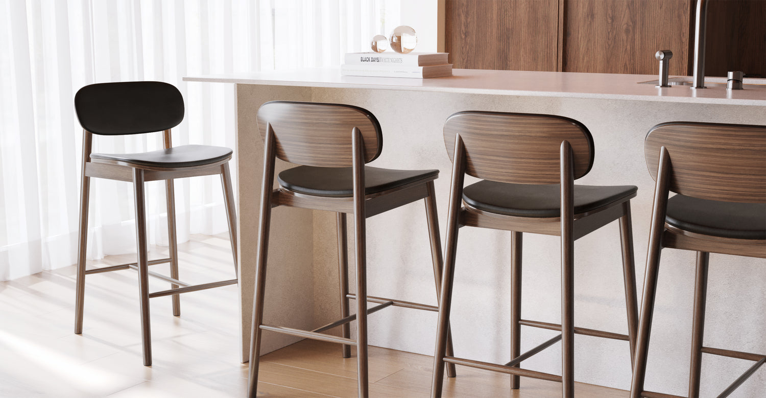 Bonato leather on sale counter stool