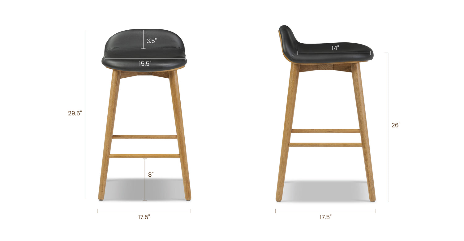 Black/Oak, dimensions