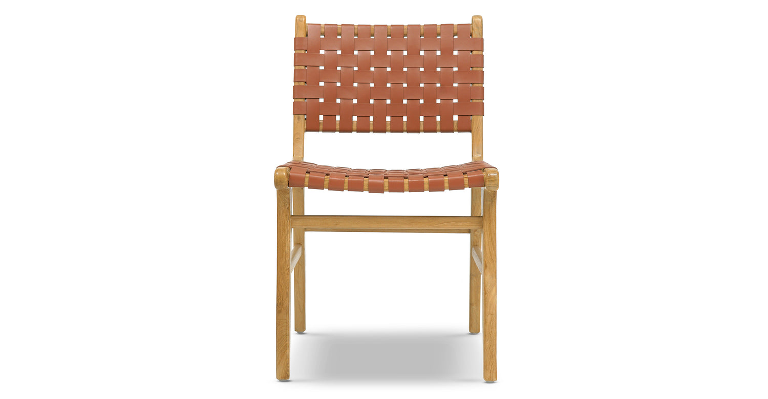Banda Teak & Leather Dining Chair Fauve Tan