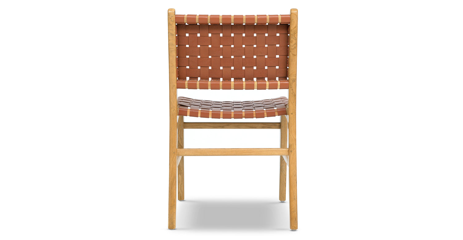 Banda Teak & Leather Dining Chair Fauve Tan