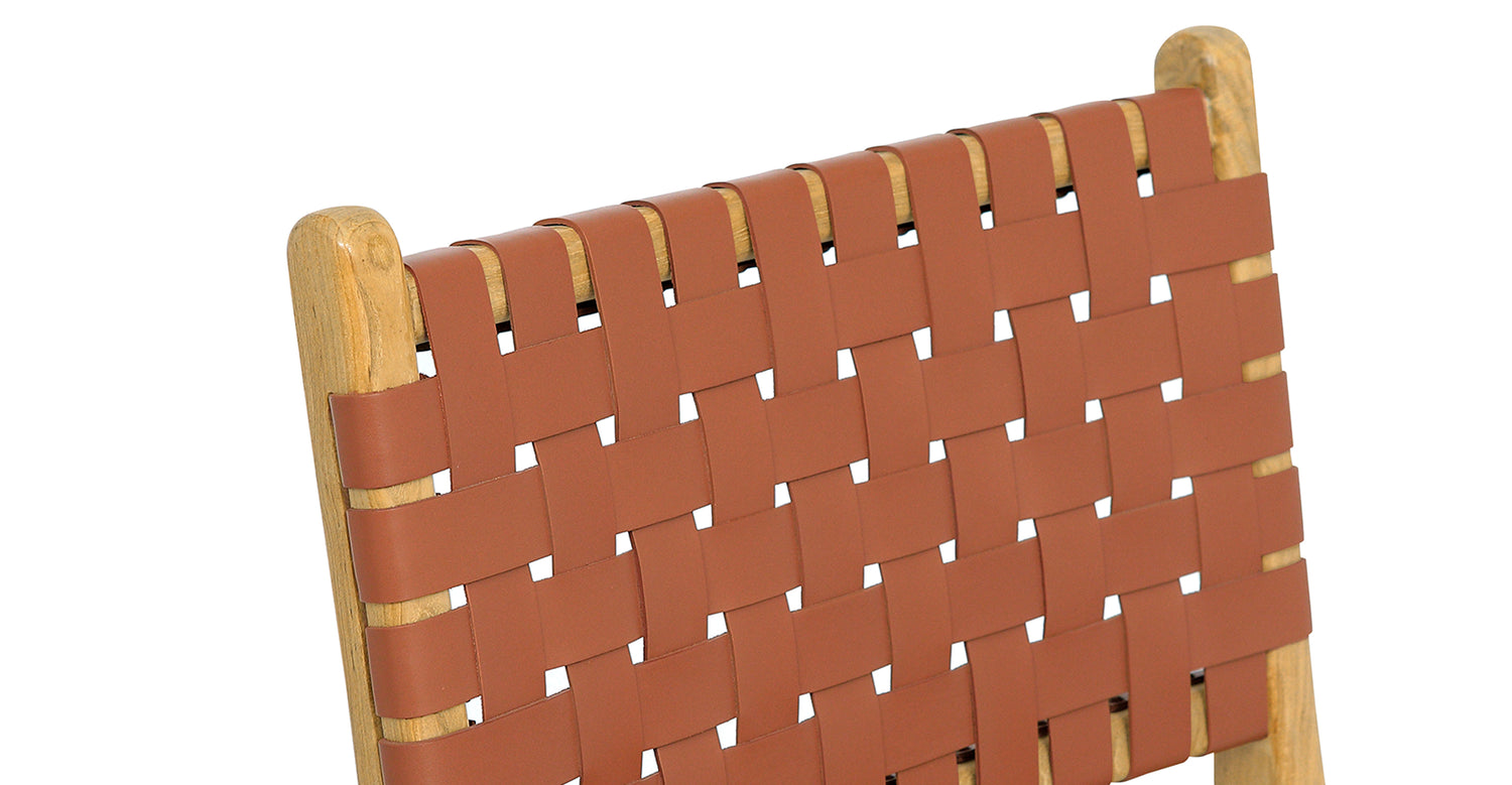 Banda Teak & Leather Dining Chair Fauve Tan