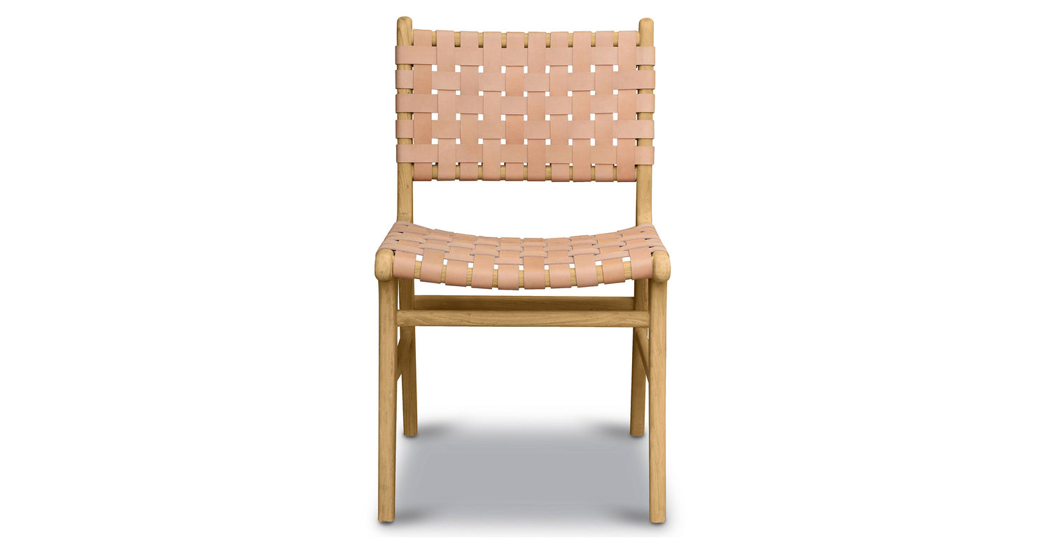 Banda Teak & Leather Dining Chair Russet Natural