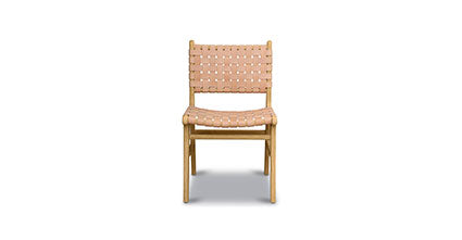 Banda Teak & Leather Dining Chair Collection, Russet Natural