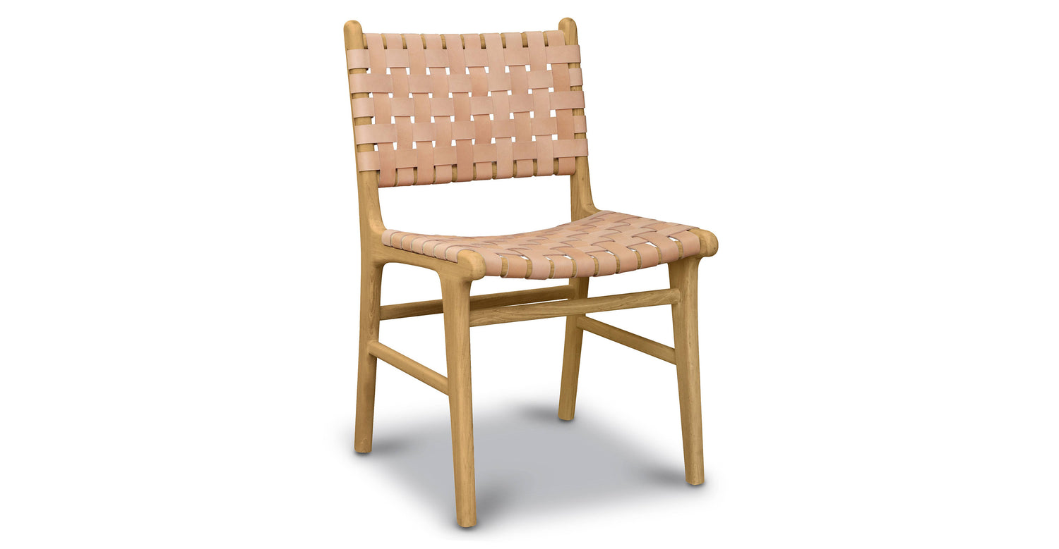 Banda Teak & Leather Dining Chair Russet Natural