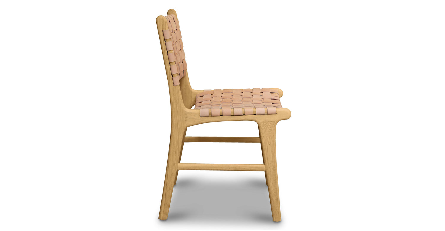 Banda Teak & Leather Dining Chair Russet Natural