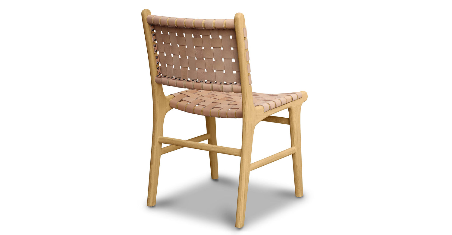 Banda Teak & Leather Dining Chair Russet Natural