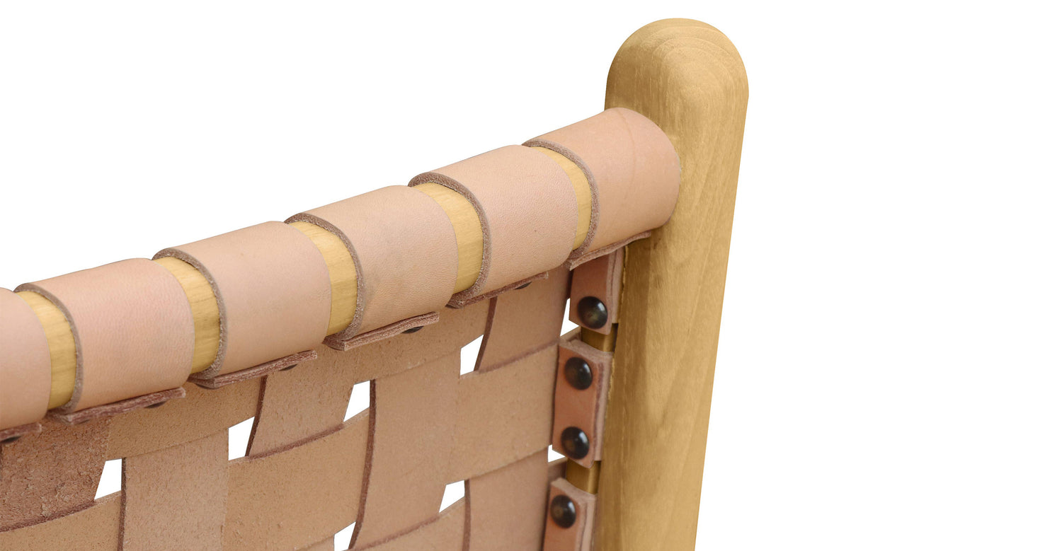 Banda Teak & Leather Dining Chair Russet Natural