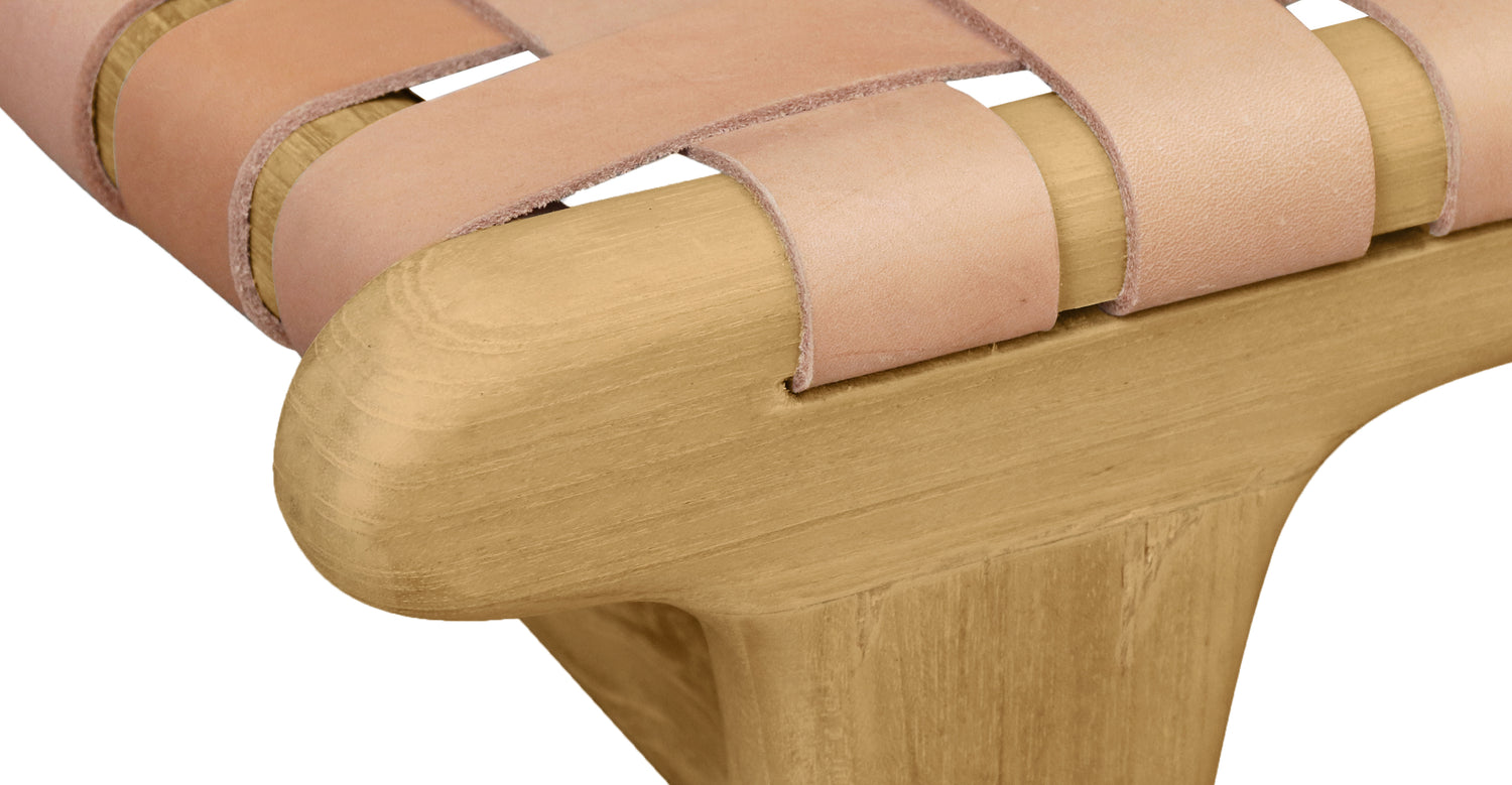 Banda Teak & Leather Dining Chair Russet Natural