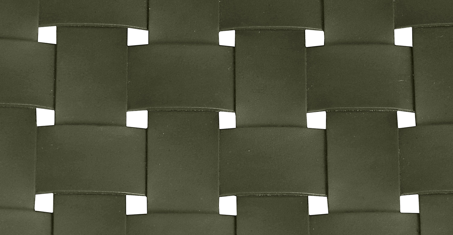 Banda Teak & Woven Leather Counter Height Stool Hunter Green