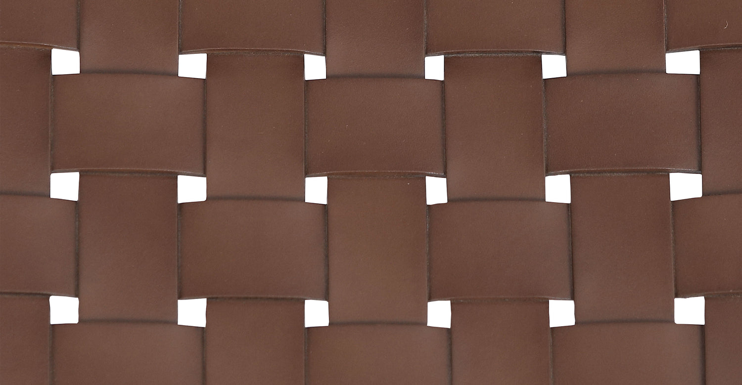 Banda Teak & Woven Leather Counter Height Stool Molten Brown