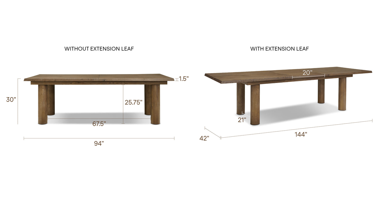 Drift Oak, dimensions