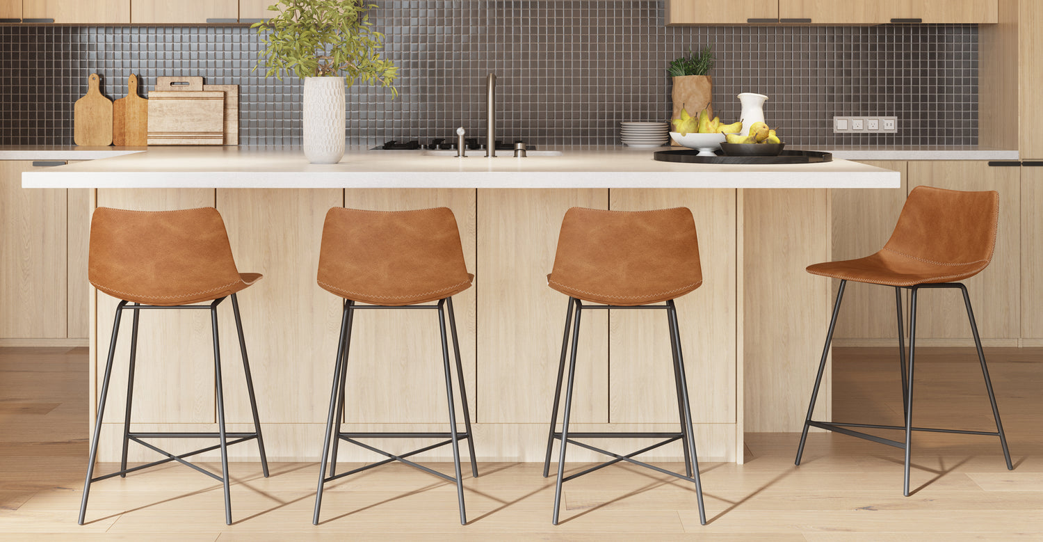 Paxton 24” Counter Height Stool Tan/Set of 3