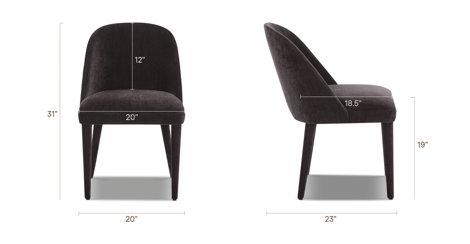 Ganache Brown/Set of 2, dimensions