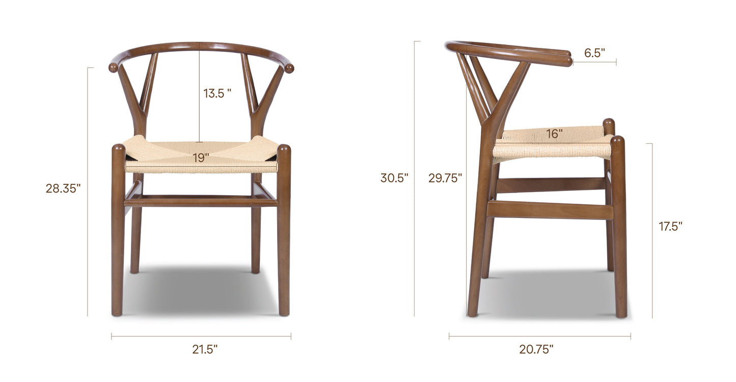 Walnut/Set of 2, dimensions