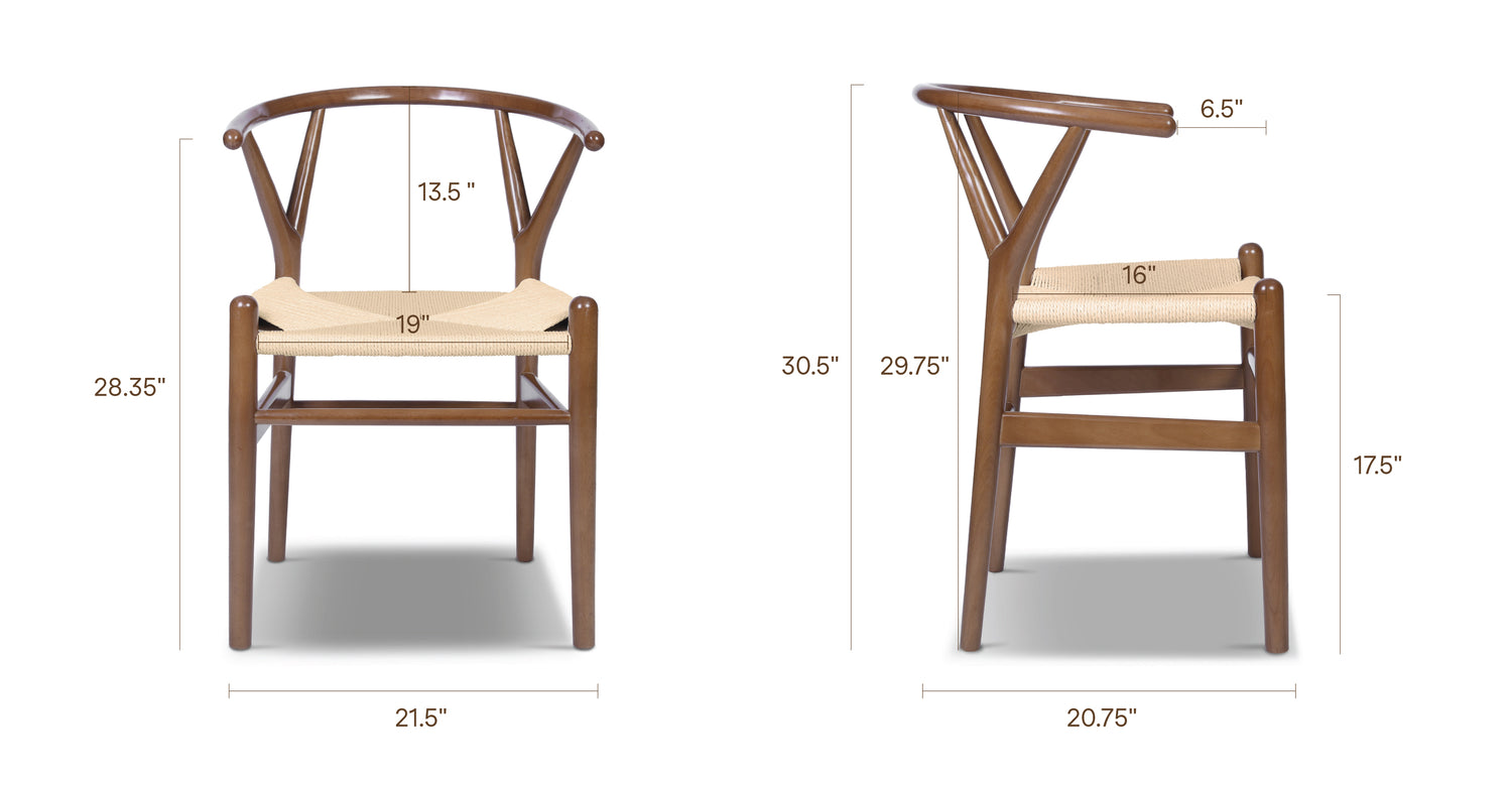 Walnut/Set of 2, dimensions
