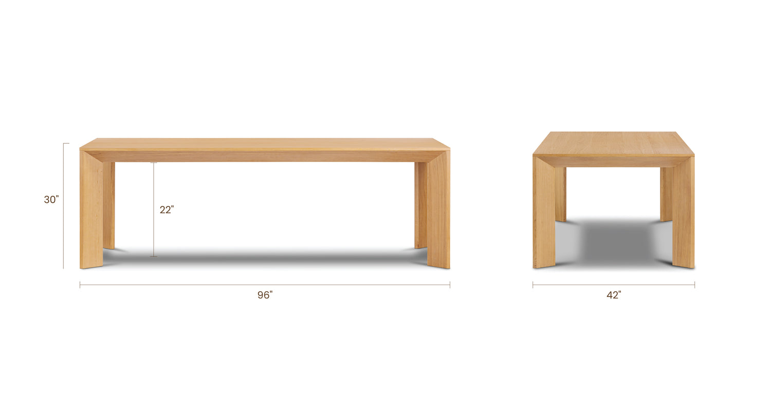 Oak, dimensions