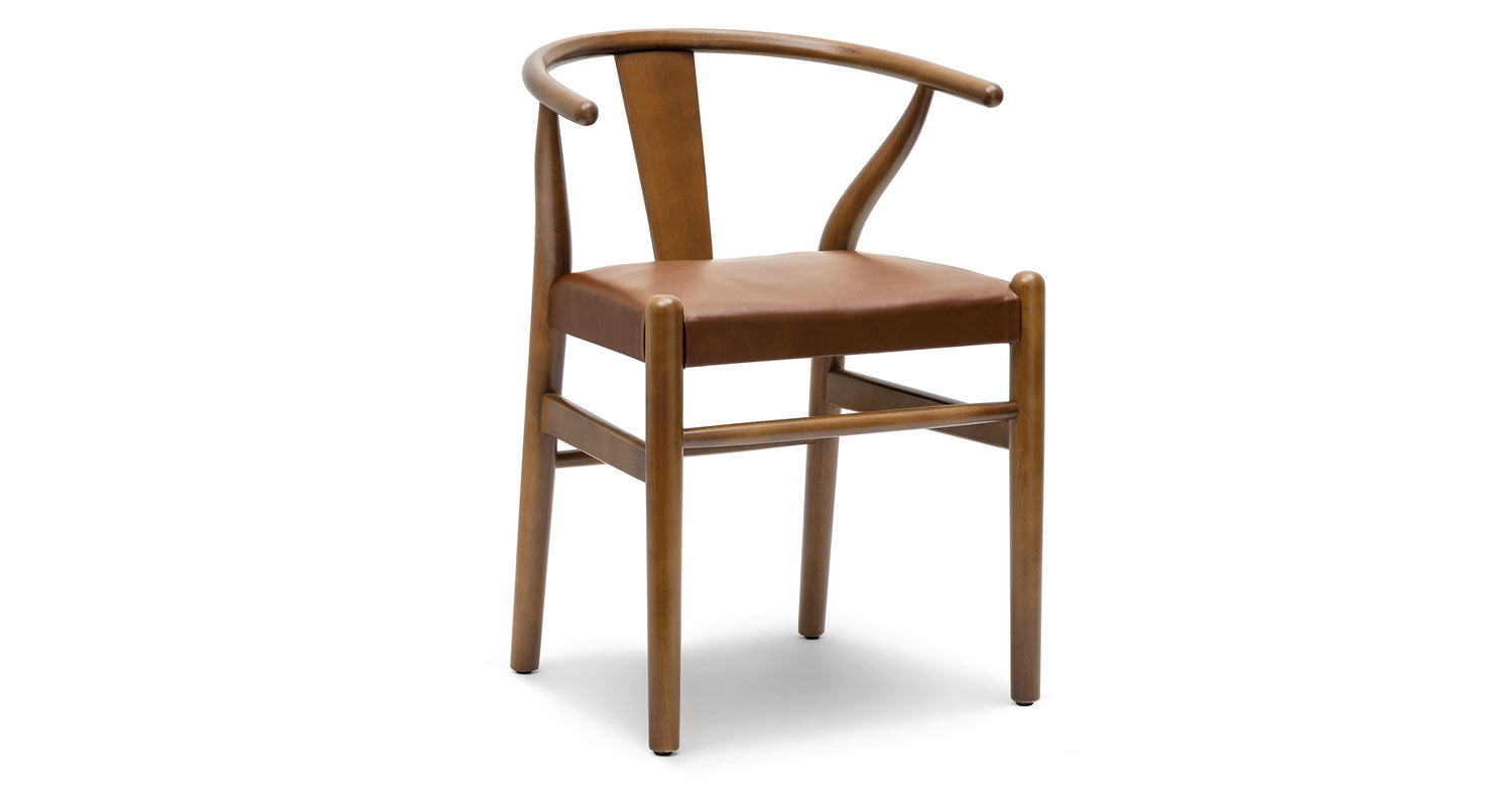 Lev Vegan Leather Dining Chair Walnut/Set of 2