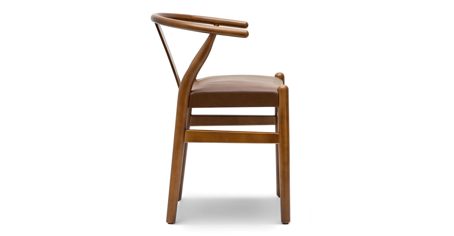 Lev Vegan Leather Dining Chair Walnut/Set of 2