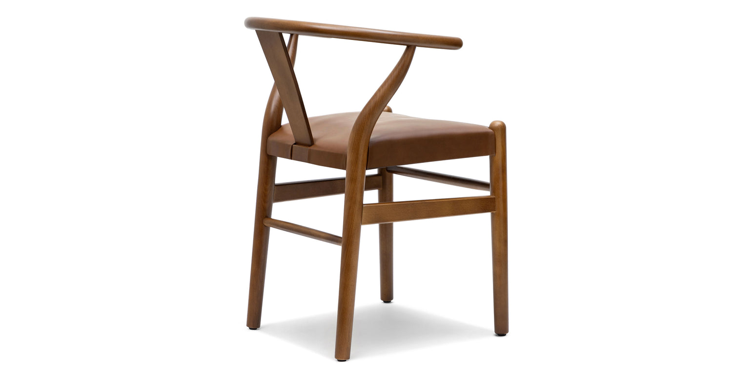 Lev Vegan Leather Dining Chair Walnut/Set of 2