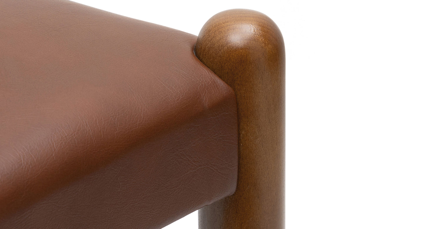 Lev Vegan Leather Dining Chair Walnut/Set of 2