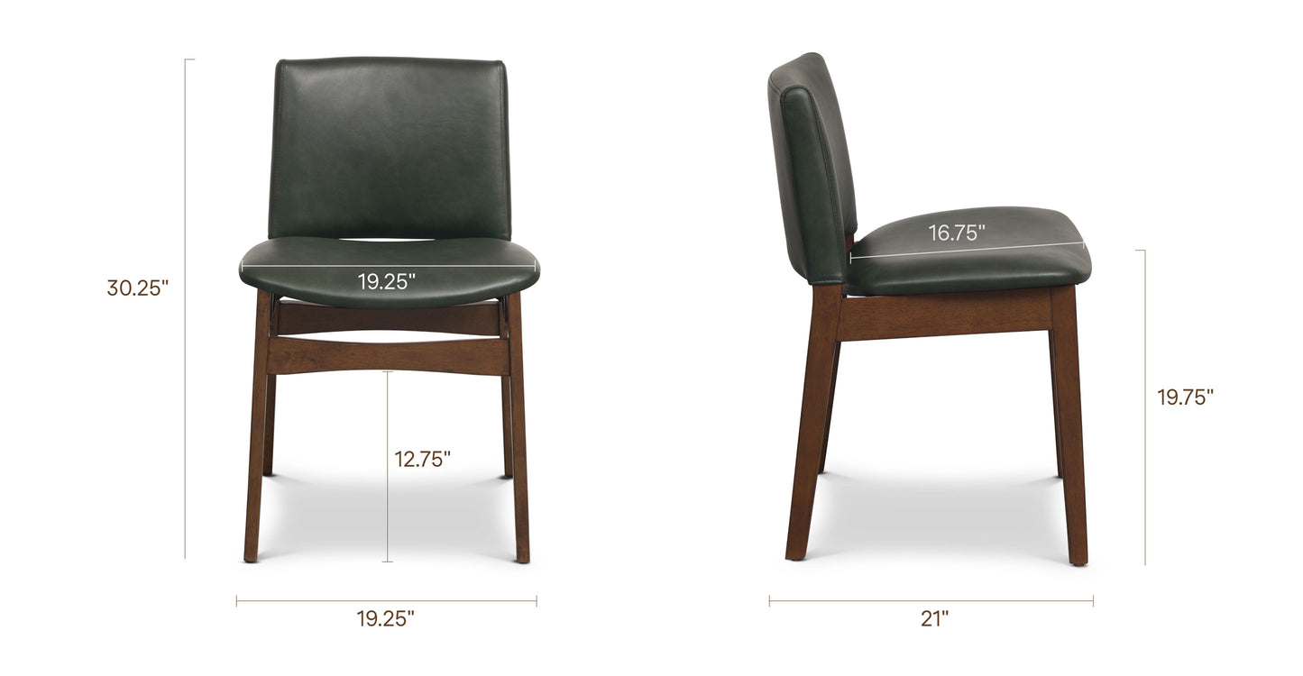 Green/Walnut, dimensions