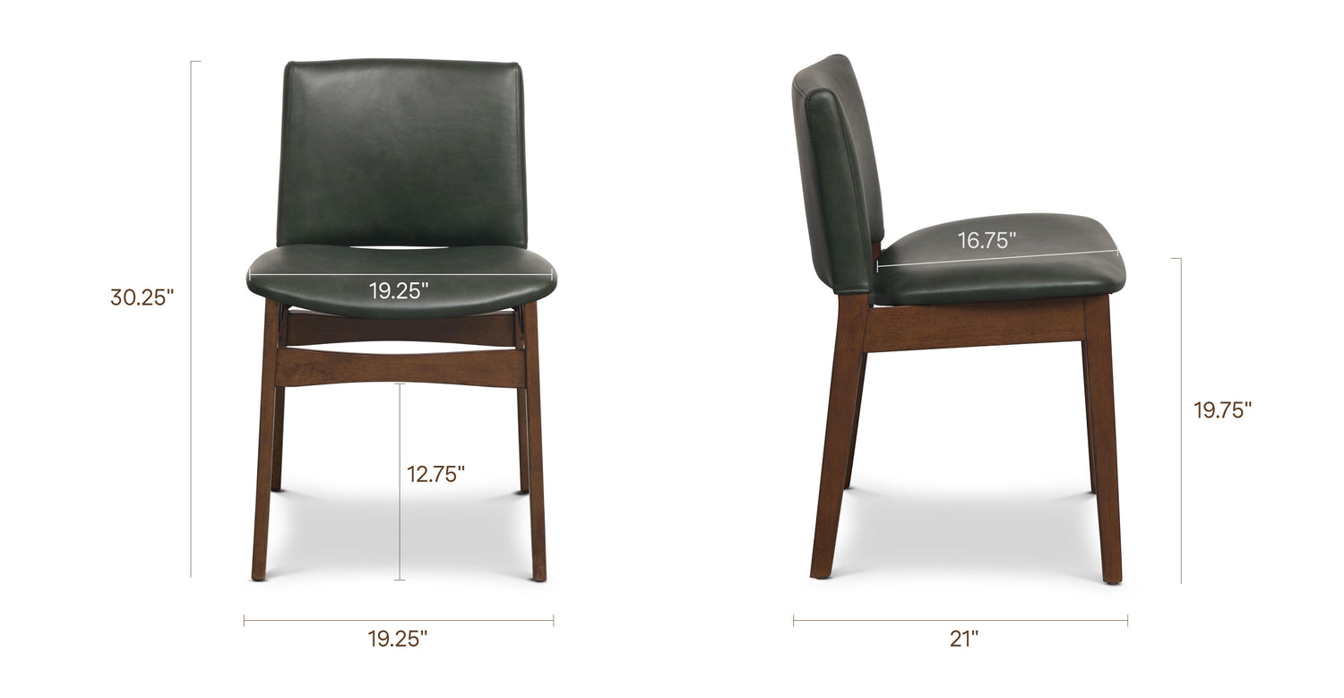 Green/Walnut, dimensions