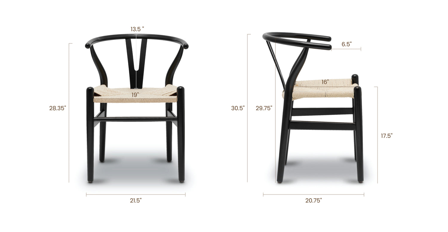 Black/Set of 2, dimensions