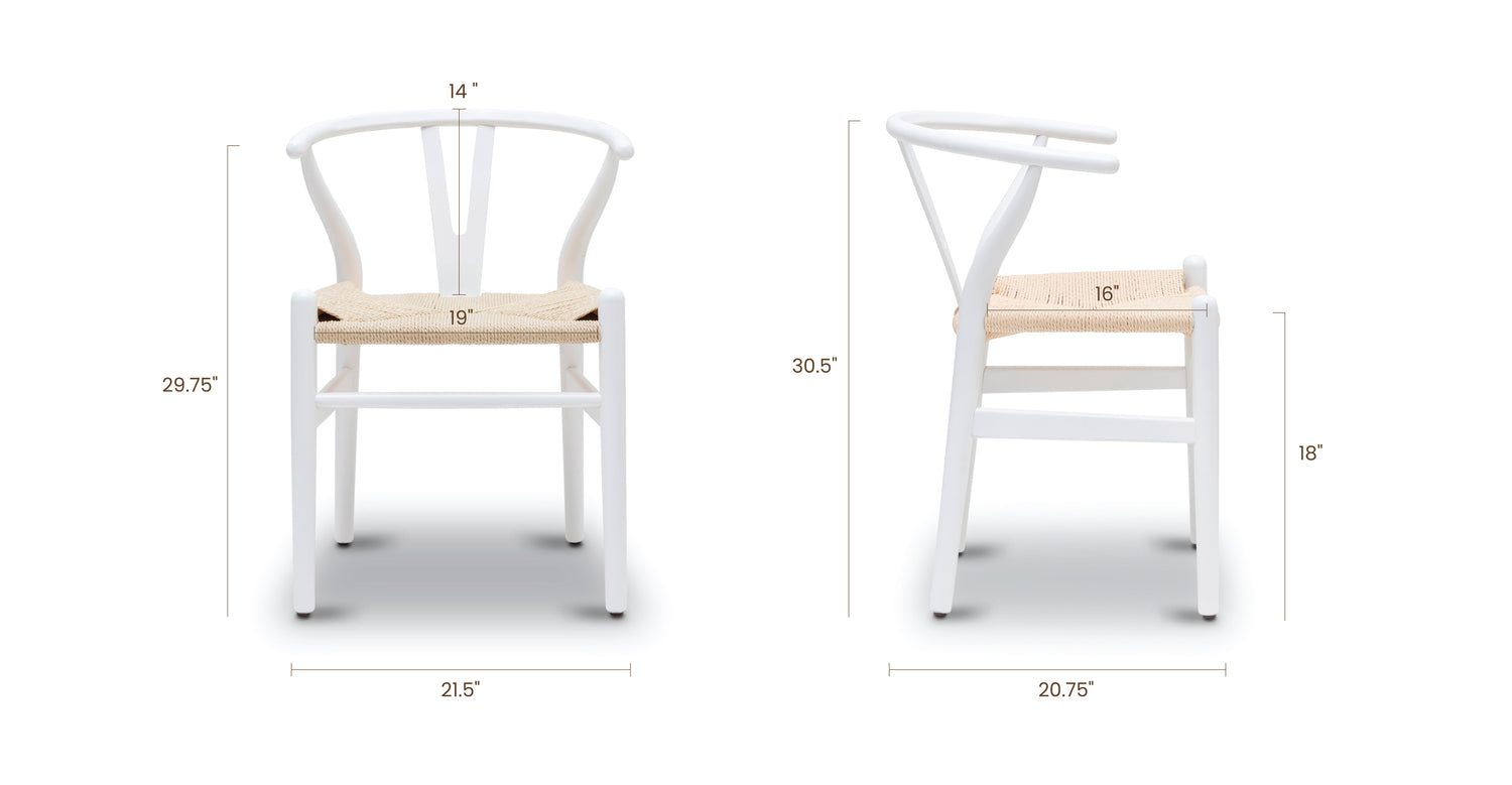 White/Set of 2, dimensions