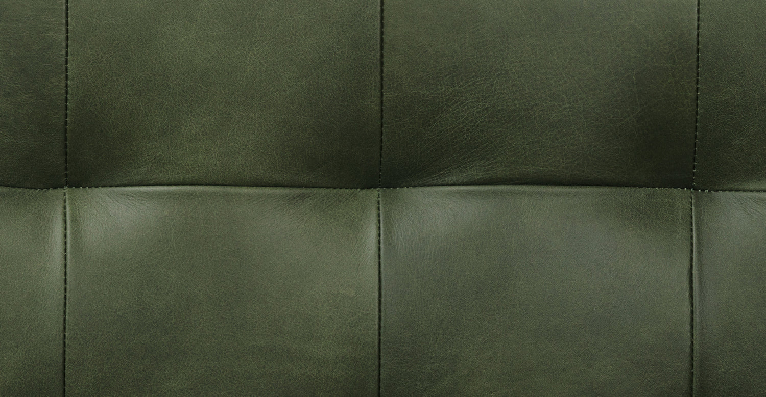 Luca Leather Bench Olivine Green